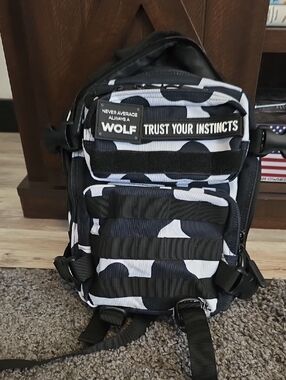 WOLF Black & White Cow Print 9L Backpack